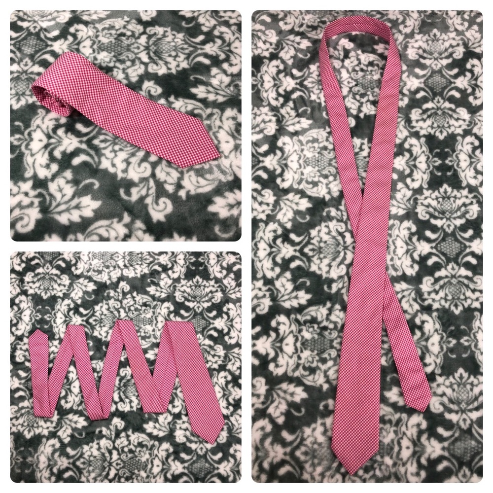 Skinny Fatties Pink Small Gingham Print Tie